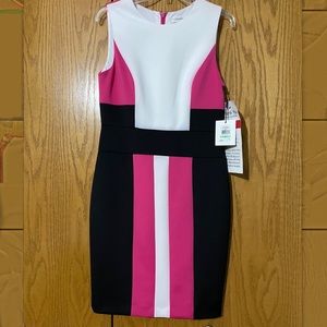 CALVIN KLEIN Sleeveless Scuba Sheath Dress
